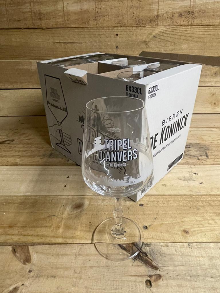 Tripel D’Anvers 6glazen, Verzamelen, Glas en Drinkglazen, Ophalen, Zo goed als nieuw