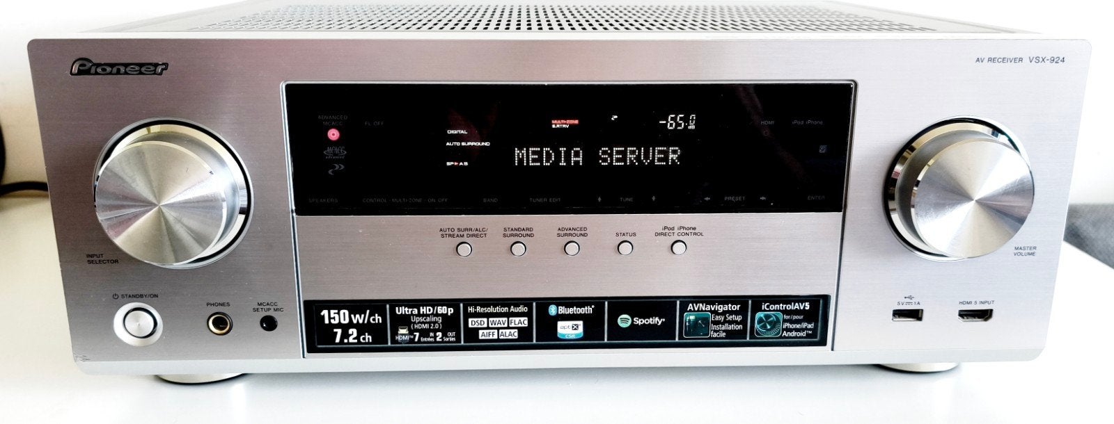 Ampli Pioneer VSX-924 wifi/bluetooth/Spotify/AirPlay/Hi-res, TV, Hi-fi & Vidéo, Amplificateurs & Ampli-syntoniseurs, Comme neuf