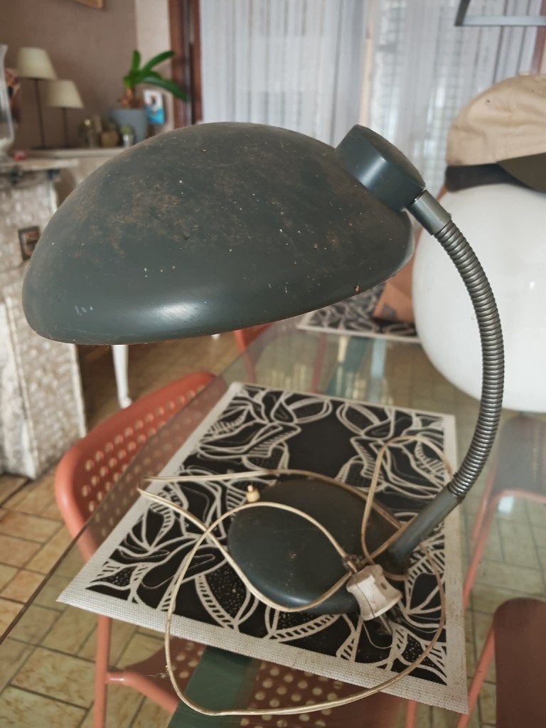 Vintage bureaulamp – heeft roestplekken, Huis en Inrichting, Lampen | Tafellampen, Ophalen, Bureaulamp, Vintage