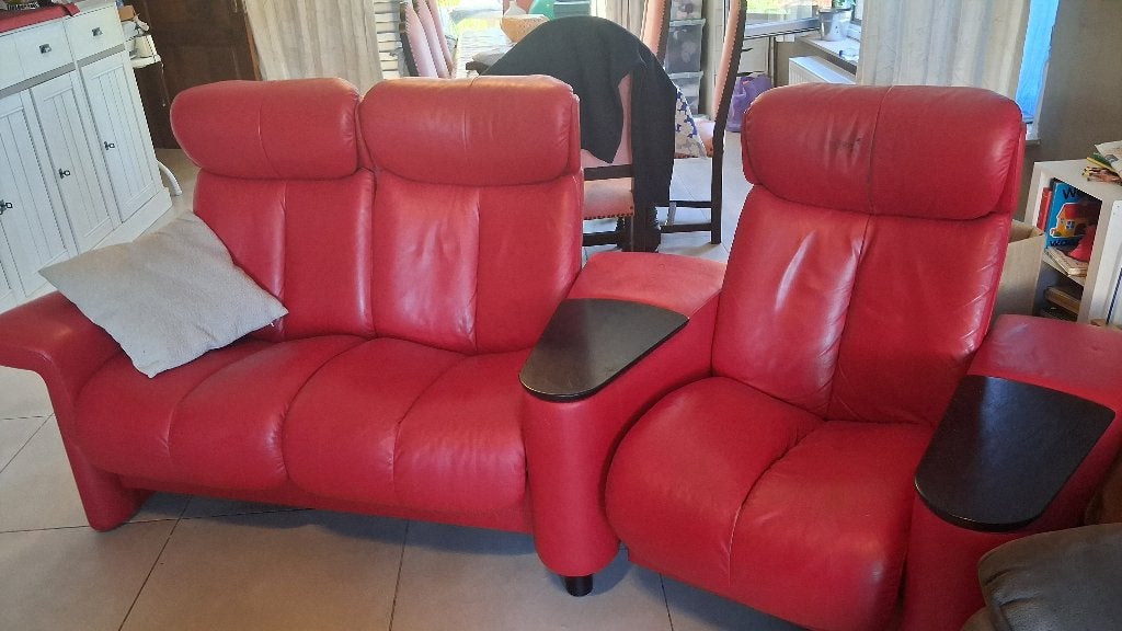Stresless cinema relaxen met tafeltje, Ophalen, Relax, Gebruikt, Leer