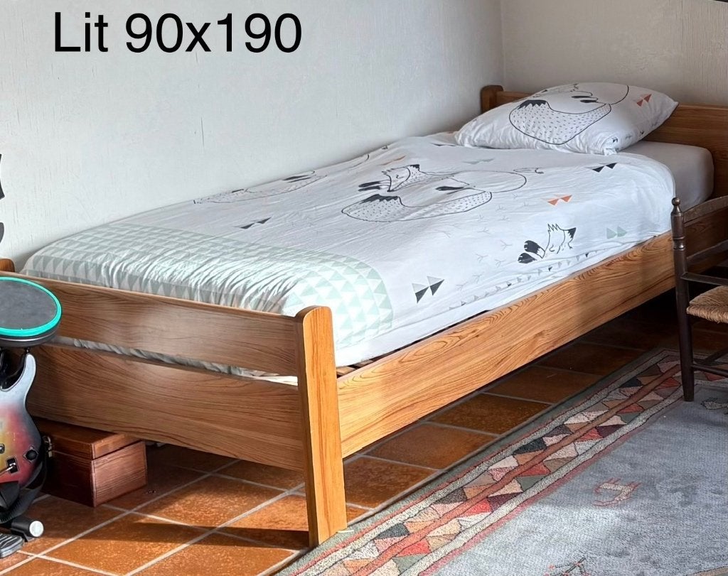 Chambre à coucher ado avec bureau, Enlèvement, Utilisé, Une personne, Bois
