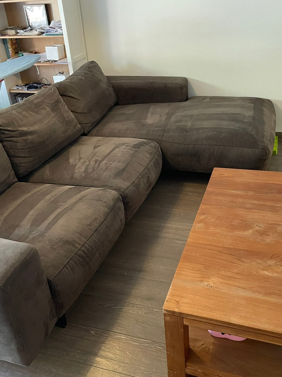 Suede leren zetel, Ophalen, Gebruikt, Leer