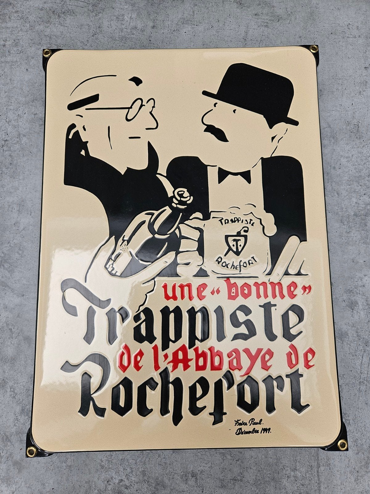 Emaille trappist rochefort, Ophalen
