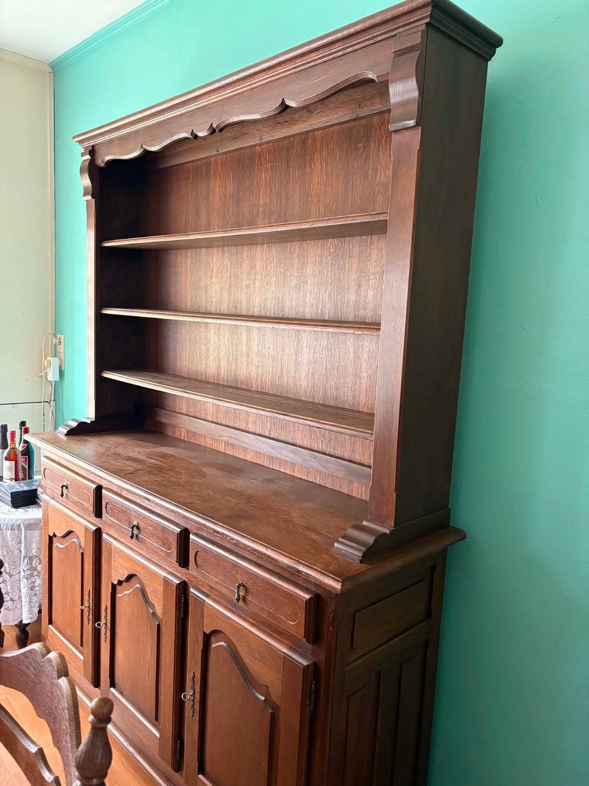 Eiken eetplaats, Huis en Inrichting, Kasten | Buffetkasten, Ophalen, Gebruikt, Eikenhout