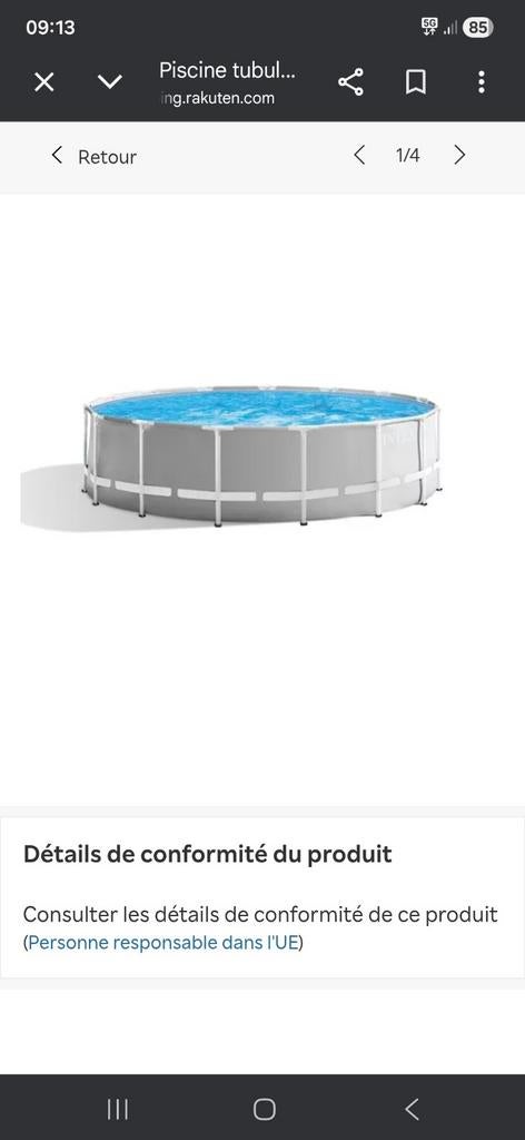Grande piscine intex taille 4,571.22 metres servi 1 mois, Enlèvement, Neuf