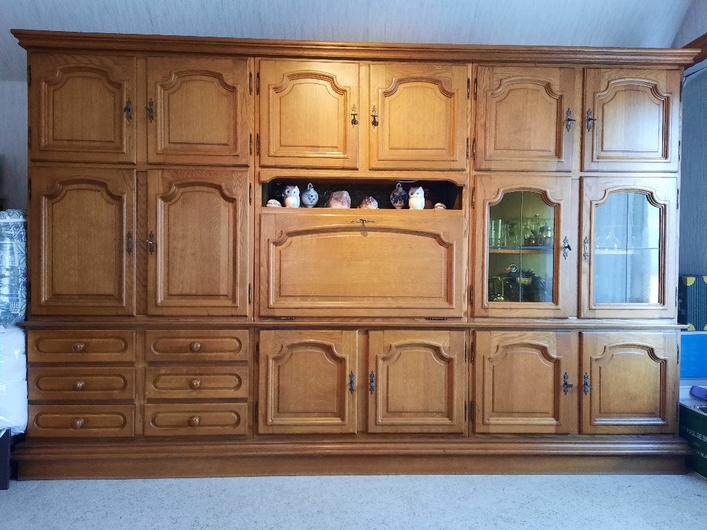 Mooie eiken wandkast, Ophalen, Eikenhout, 300 cm of meer, Zo goed als nieuw