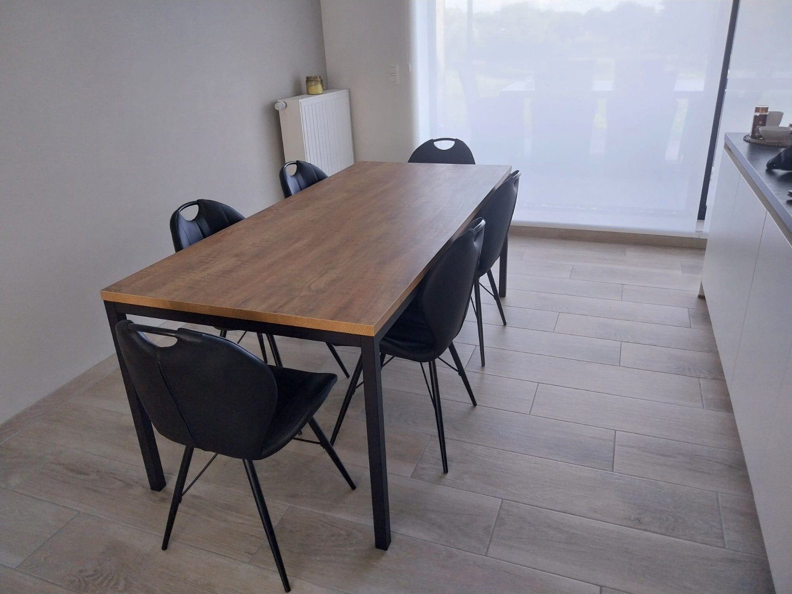 Eettafel + 6 stoelen (Nieuwstaat), Huis en Inrichting, Tafels | Eettafels, Ophalen, 200 cm of meer, 50 tot 100 cm, Zo goed als nieuw