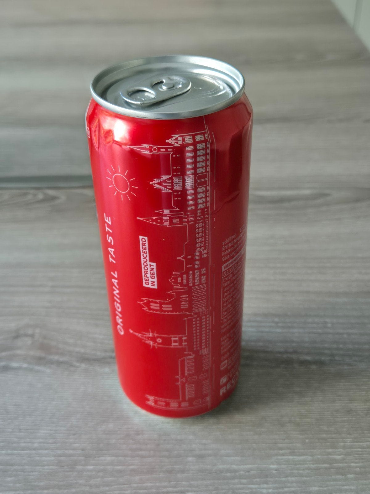 blikje coca cola met bedrukking van Gentse monumenten, Verzamelen, Ophalen of Verzenden