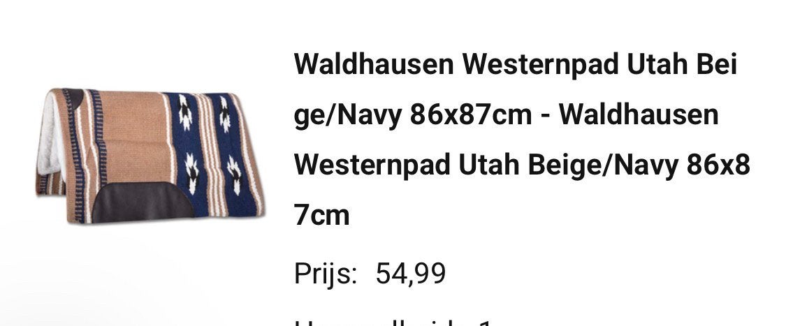 Westernpad 86x87 cm, Dieren en Toebehoren, Ophalen, Nieuw