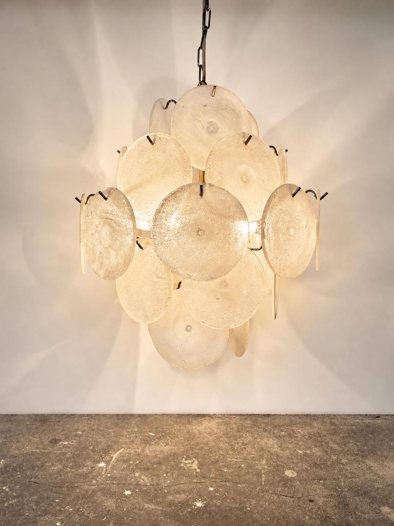 Gino Vistosi - Lustre à disque 1960 1970, Enlèvement ou Envoi, Utilisé, Autres matériaux, Design