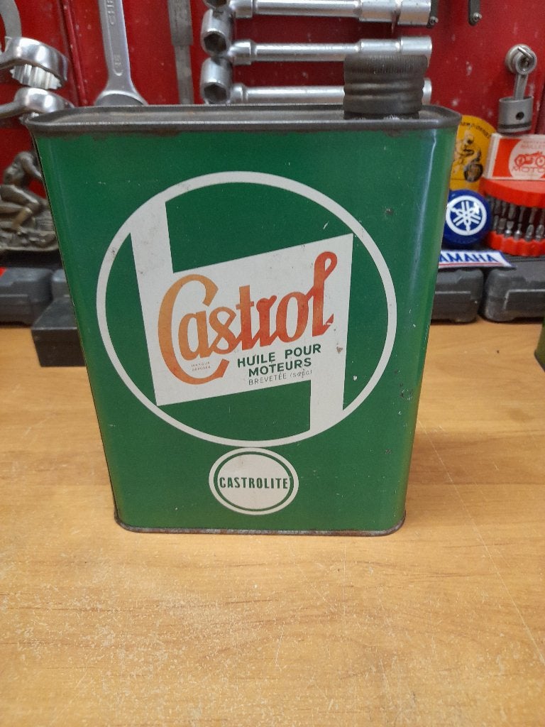 Oude lege oliekan van Castrol Castrolite, Verzamelen, Merken en Reclamevoorwerpen, Verzenden, Gebruikt, Overige typen
