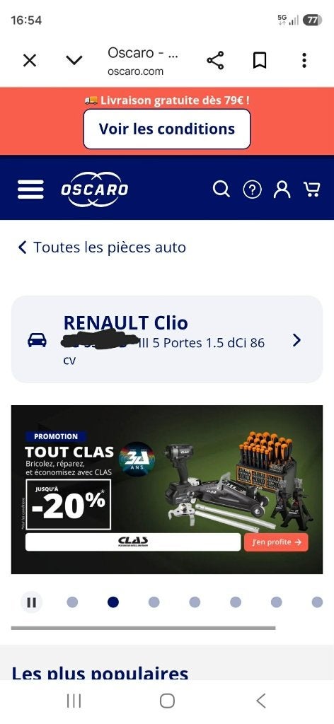 Tout pièces Clio 3 1.5dci 86cv, Autos : Pièces & Accessoires, Enlèvement