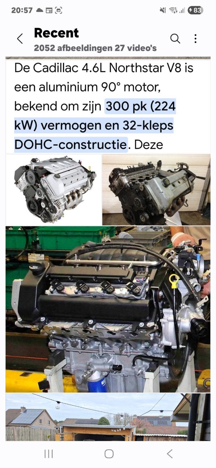 V8 Northstar motorblokken, Ophalen