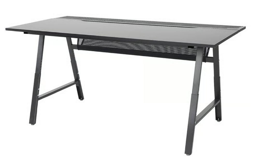 Bureau 160x80 cm (ikea UTESPELARE) als nieuw, Huis en Inrichting, Bureaus, Ophalen, Zwart, 160 cm, Metaal