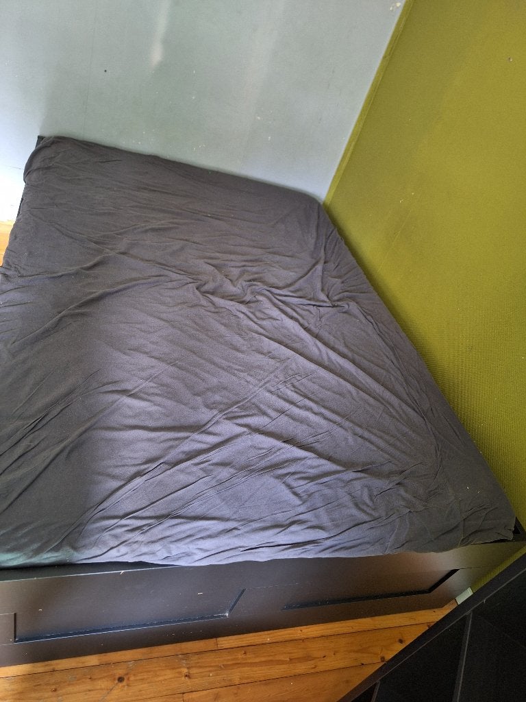 Lit queen size, Queen size, Enlèvement, Utilisé, Bois