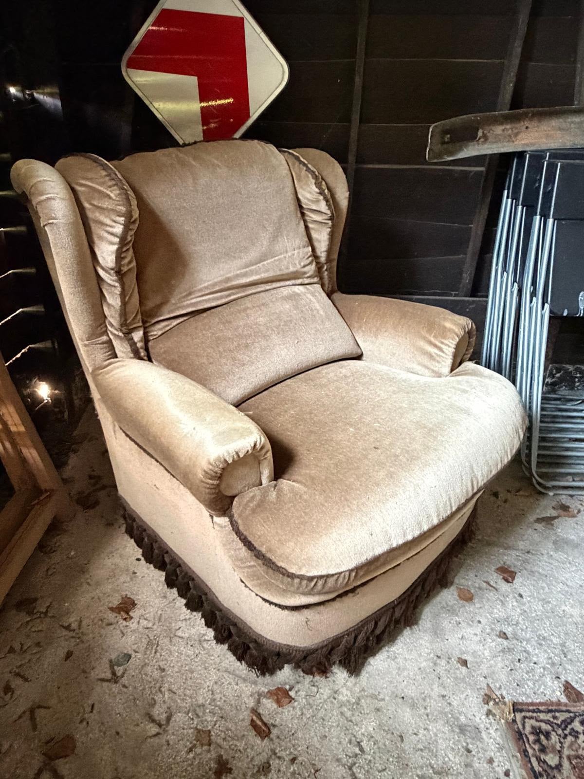 Fauteuil vintage à donner, Maison & Meubles, Fauteuils, Enlèvement, Utilisé