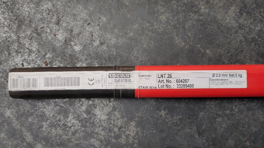 Fil à souder TIG Lincoln Electric ER70S-6 — Ø 2,0 et 2,4 mm, Bricolage & Construction, Enlèvement, Neuf, Autres types