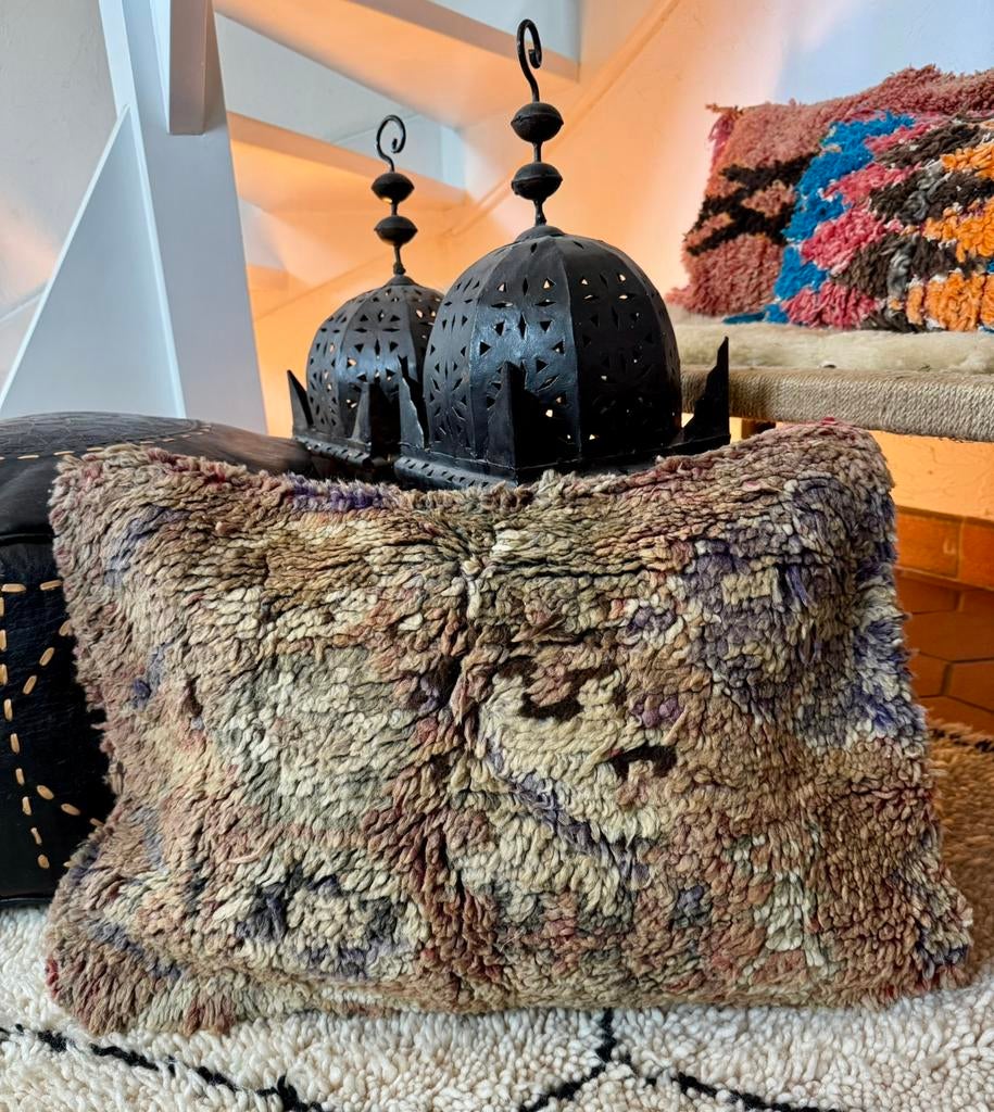 Prachtige, boho chic, handgemaakte berber kussens Marrakesh, Ophalen of Verzenden, Zo goed als nieuw, Overige kleuren, Rechthoekig