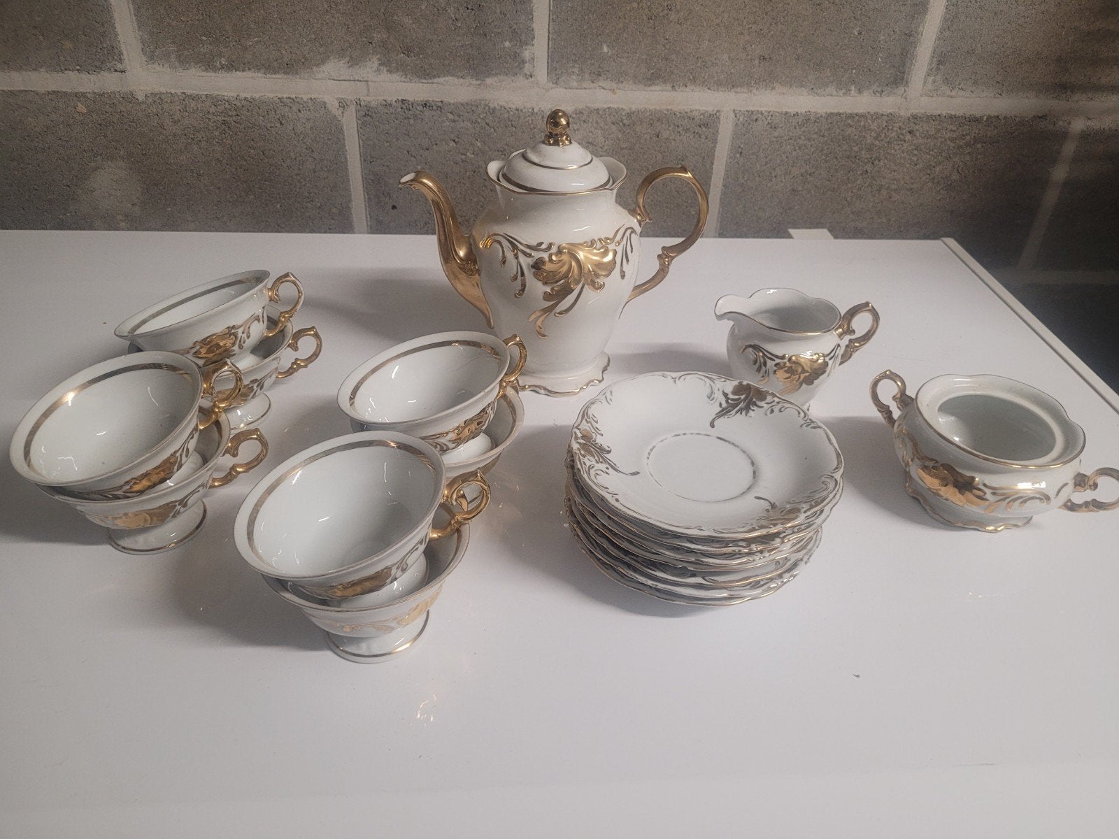 Porselein- en verguldservice, Antiek en Kunst, Antiek | Servies compleet
