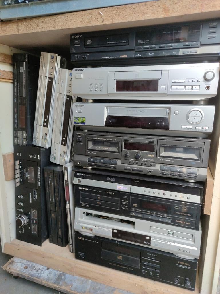 Lot cassette, cd, tuner, vhs en dvd apparaten., ., Enlèvement, Utilisé, ..