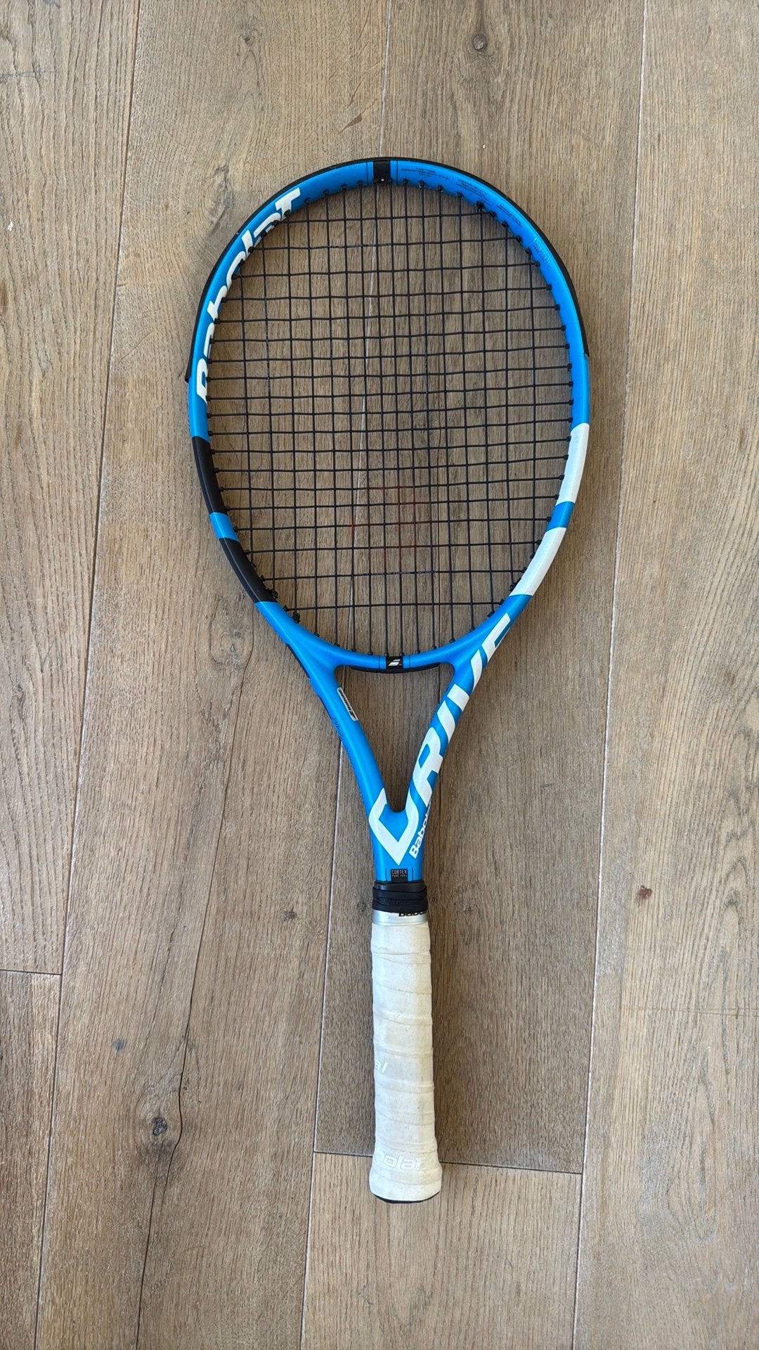 Tennis racket Babolat Drive blauw, Sport en Fitness, Tennis, Ophalen, L4, Zo goed als nieuw, Racket