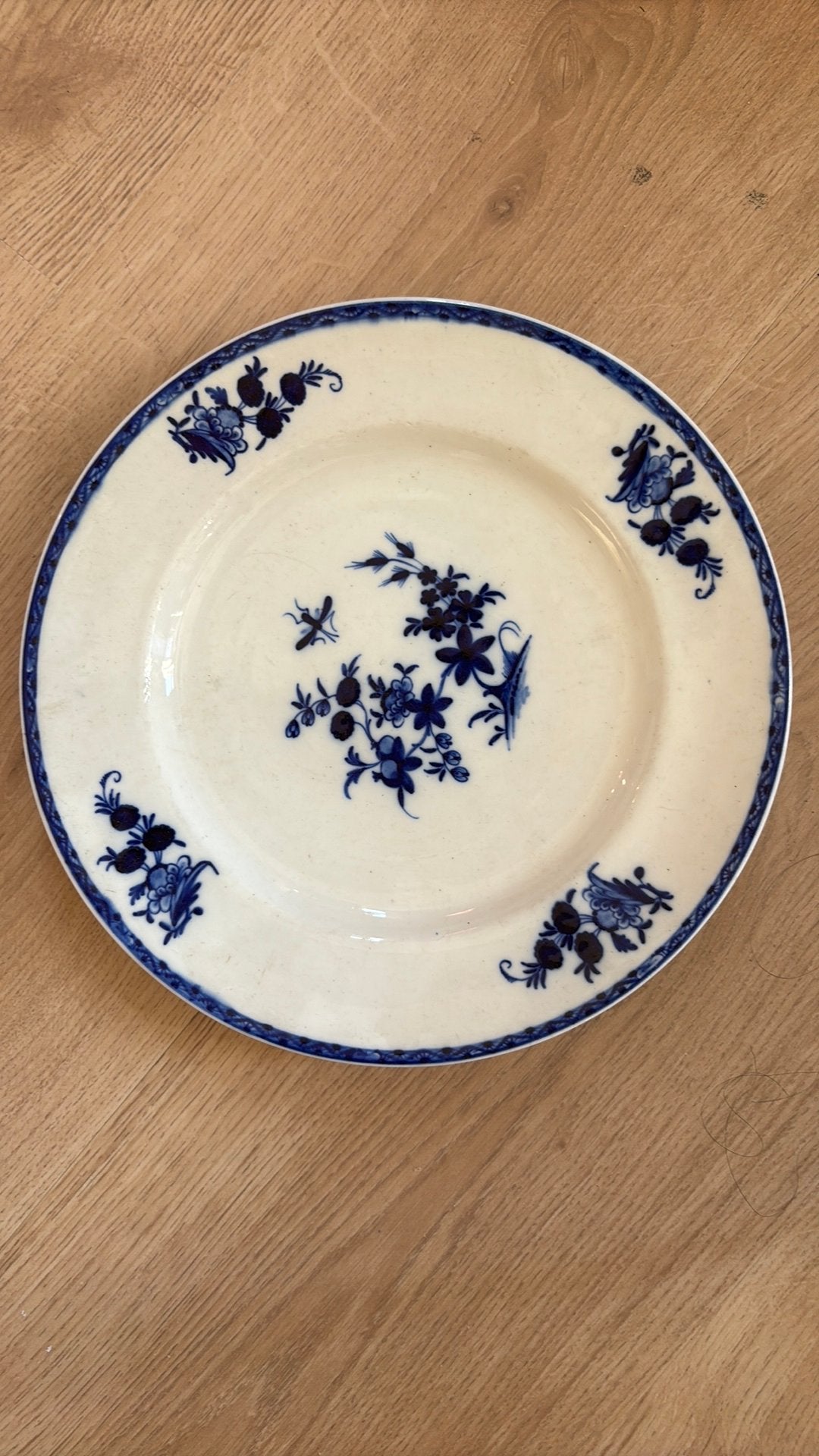 Set van 4 antieke blauwe aardewerken borden, Antiek en Kunst, Ophalen