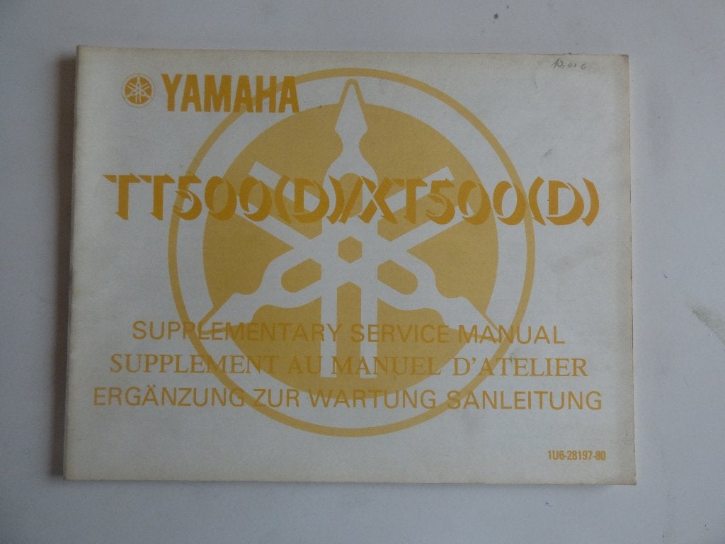 YAMAHA TT500 (D) / XT500 (D) SERVICE HANDLEIDING, Motoren, Ophalen of Verzenden, Yamaha