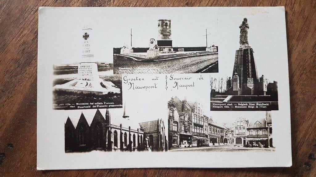 Postkaart Groeten uit Nieuwpoort Souvenir de Nieuport, Verzamelen, Ophalen of Verzenden, 1920 tot 1940, Ongelopen, West-Vlaanderen