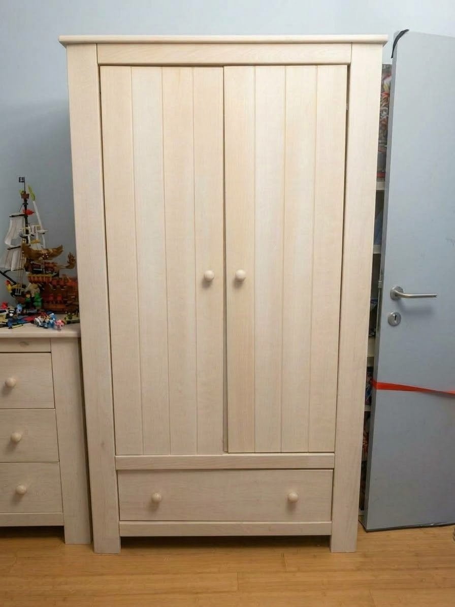 Chambre enfants avec lit a barreaux, Utilisé, Chêne, Avec tiroir(s), 150 à 200 cm