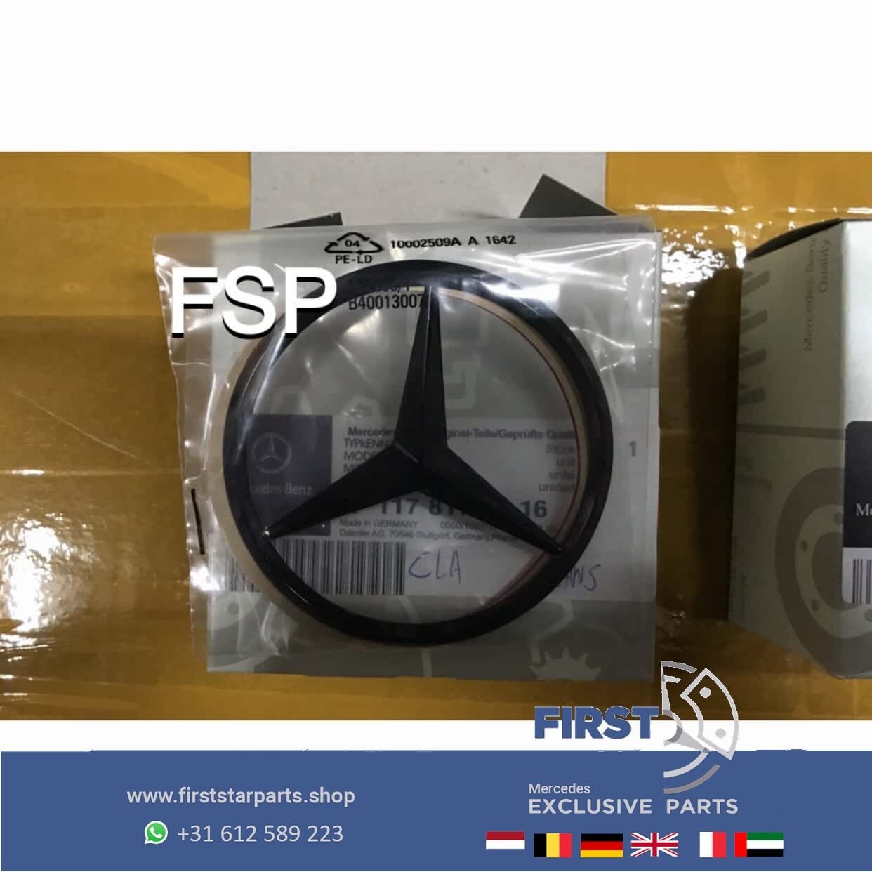 Mercedes LOGO zwart kofferbak STER embleem W176 W177 W205 W1, Utilisé, -, -, Enlèvement ou Envoi