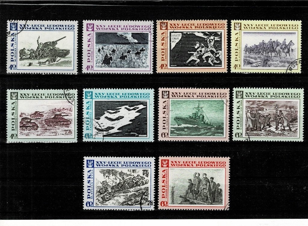 EUROPA POLEN VOLKSLEGER 10 POSTZEGELS GESTEMPELD - SCAN, Postzegels en Munten, Ophalen, Polen, Gestempeld
