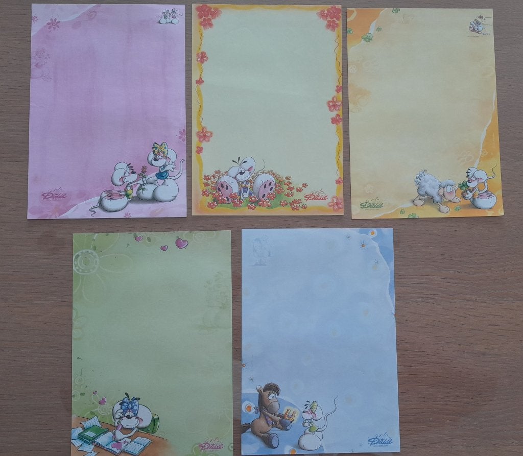 Diddl, A5 briefpapier zonder enveloppe, Verzamelen, Ophalen, Diddl, Gebruikt, Papier, Kaart of Schrift