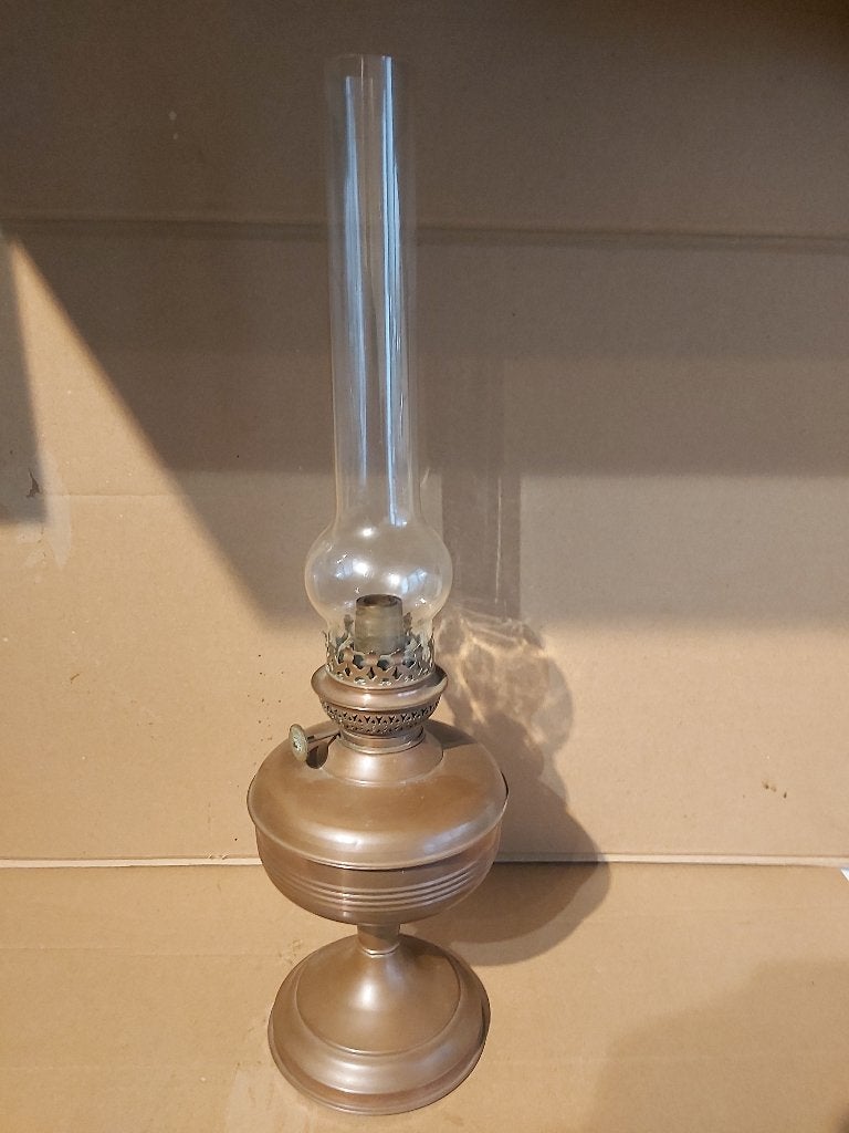 Quinquet Vintage, rode koperen olielamp, Ophalen of Verzenden, Koper