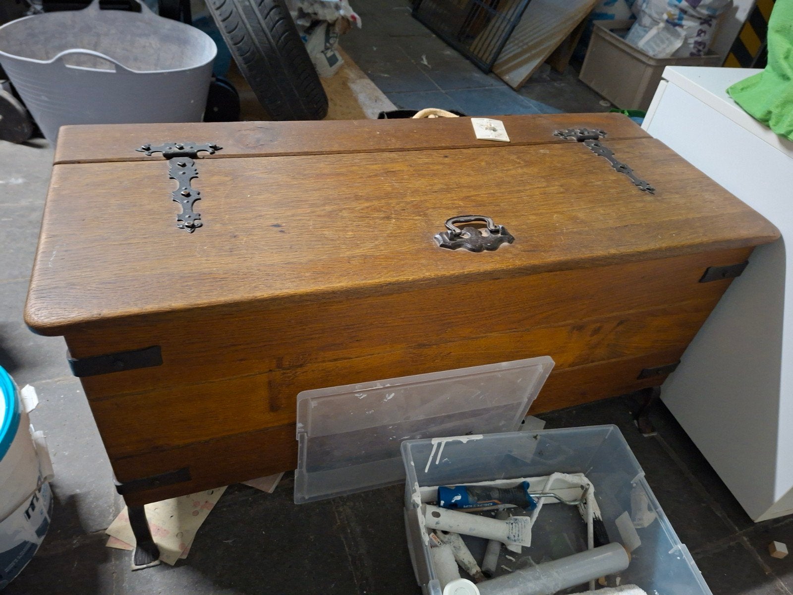 Authentieke kist, Antiquités & Art, Antiquités | Machines à coudre, Enlèvement