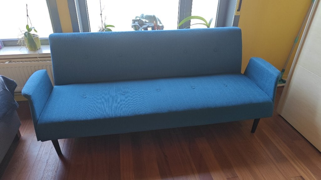 Prachtige slaapbank Ikea, Ophalen, Gebruikt, Blauw, Tweepersoons