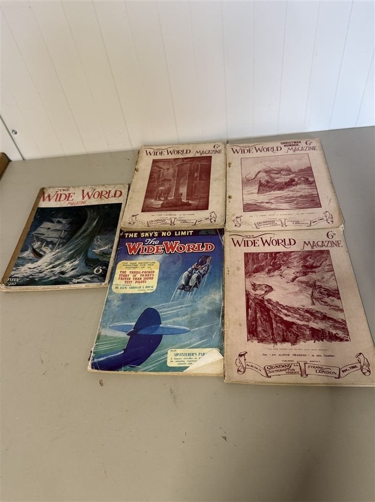 Vintage magazines - The Wide World - 5 stuks 1904 1955, Verzamelen, Tijdschriften, Kranten en Knipsels, Ophalen of Verzenden