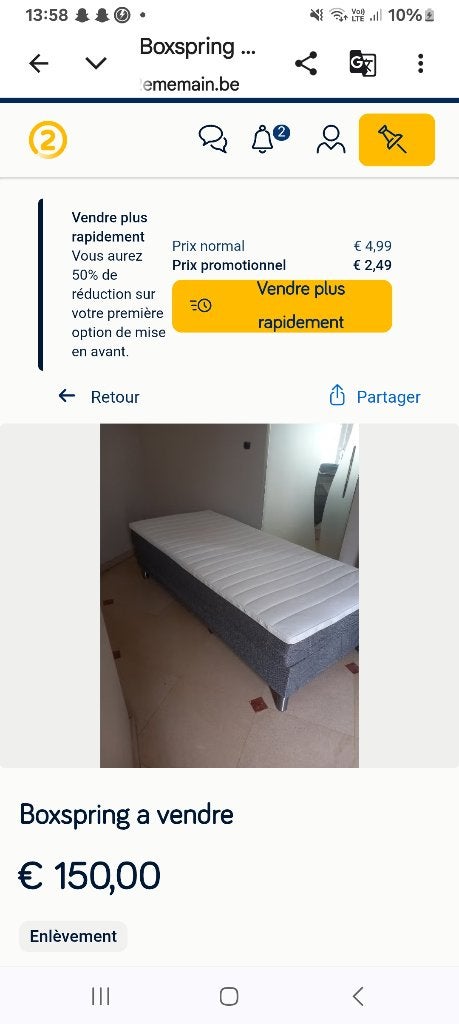 Boxspring, Enlèvement, Neuf