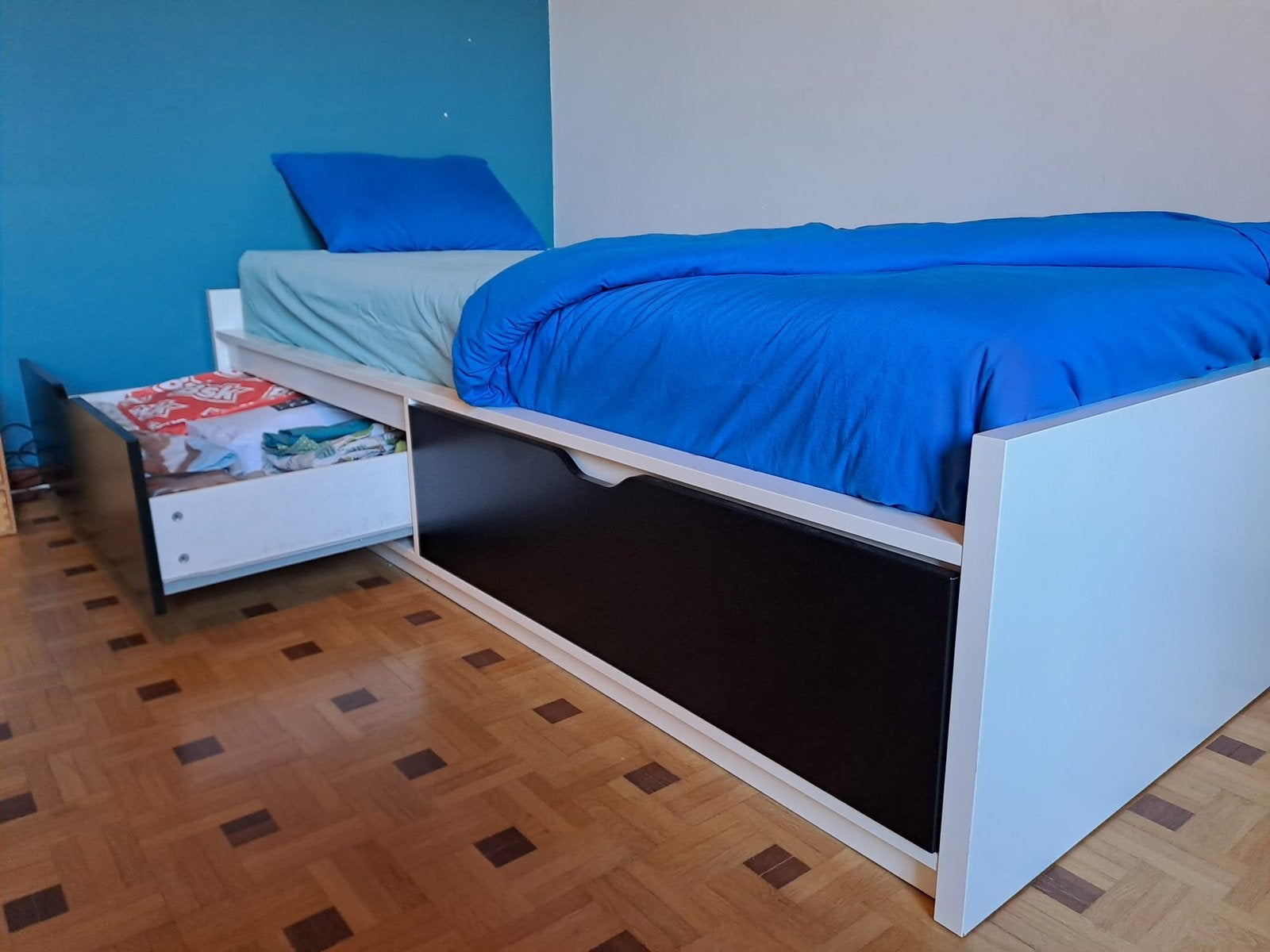 1 persoonsbed, Enfants & Bébés, Chambre d'enfant | Lits, Enlèvement, Comme neuf, Sommier à lattes