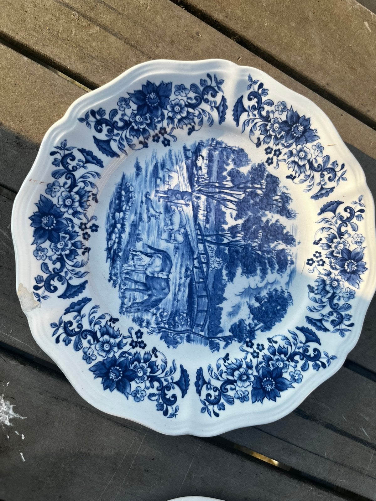 Twee antieke delftsblauwe wandborden, Antiek en Kunst, Ophalen