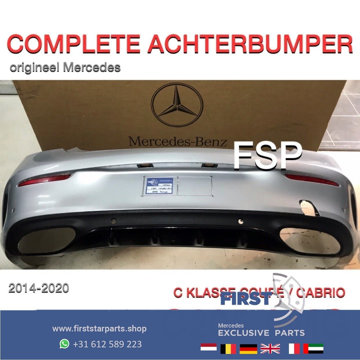 A205 C205 AMG ACHTERBUMPER COMPLEET Mercedes C Klasse CABRIO, Arrière, Utilisé, -, -