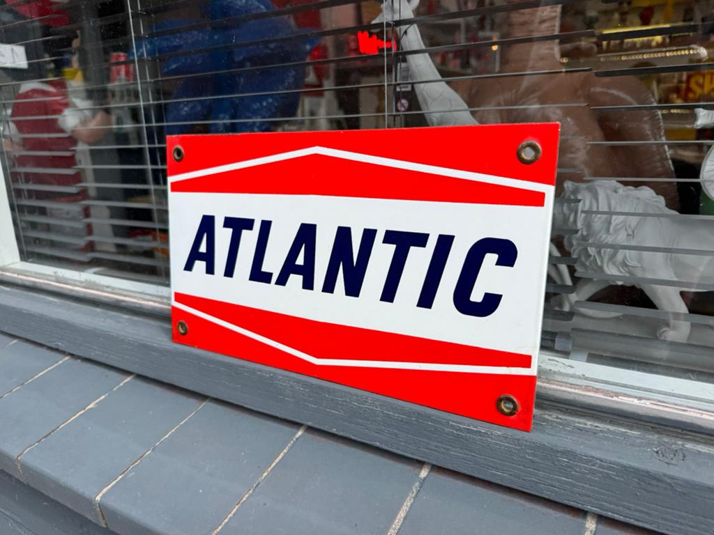 ATLANTIC emaille reclamebord, Ophalen of Verzenden