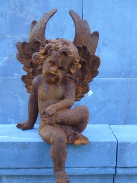ange assis avec grande ailes en fonte rouillé, Jardin & Terrasse, Enlèvement ou Envoi, Neuf