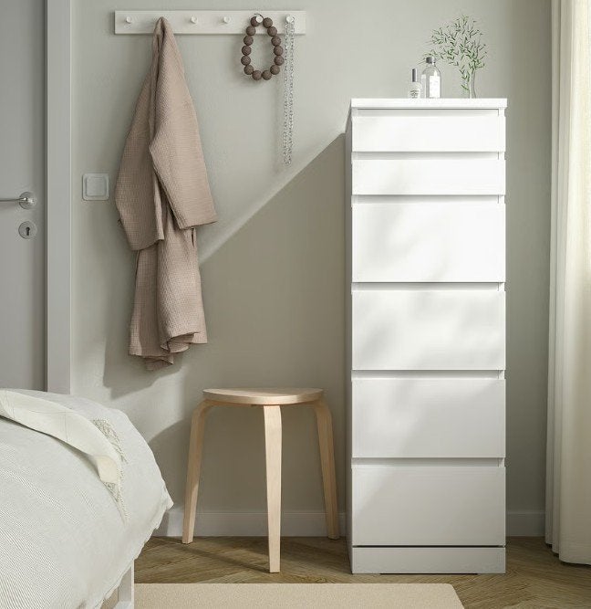 Commode 6 tiroirs, blanc/miroir, 40x123 cm MALM IKEA, Maison & Meubles, 25 à 50 cm, Moderne, nordique, suédois, épuré, classique