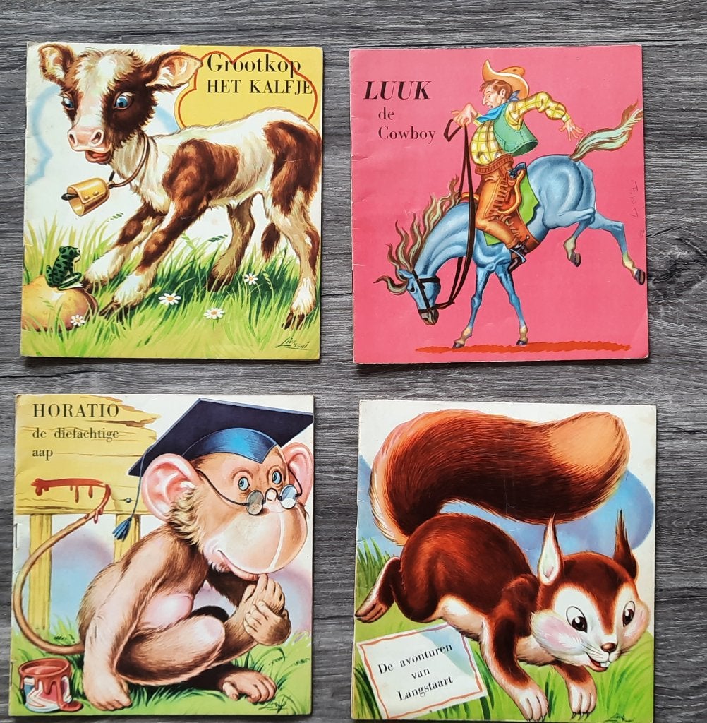 4 vintage kinderboekjes jaren '50, Ophalen of Verzenden