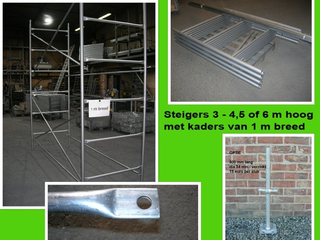 NIEUWE steigers 3 - 4,5 of 6 m hoog - kaders 1 m breed, Ophalen, Nieuw