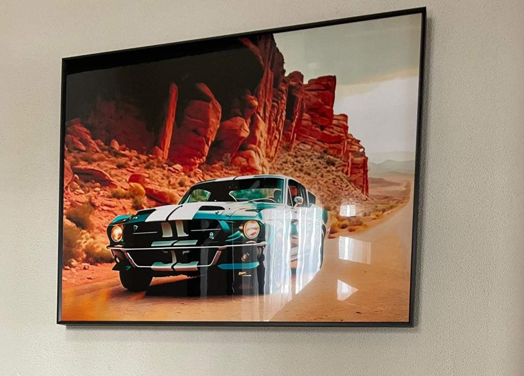 8K digitale print op kristal glas met zwart alluminium Kader, Antiek en Kunst, Ophalen of Verzenden