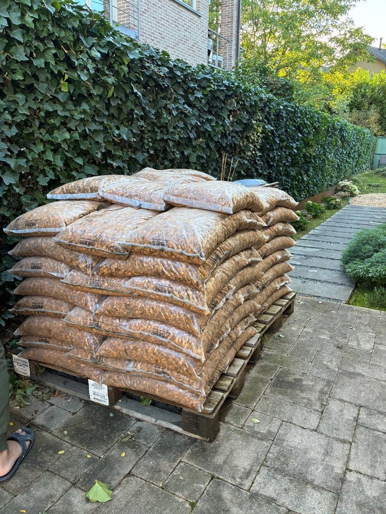 Gravier décoratif beige en sac +-2 tonnes, Jardin & Terrasse, Enlèvement, Neuf, Beige, Gravier