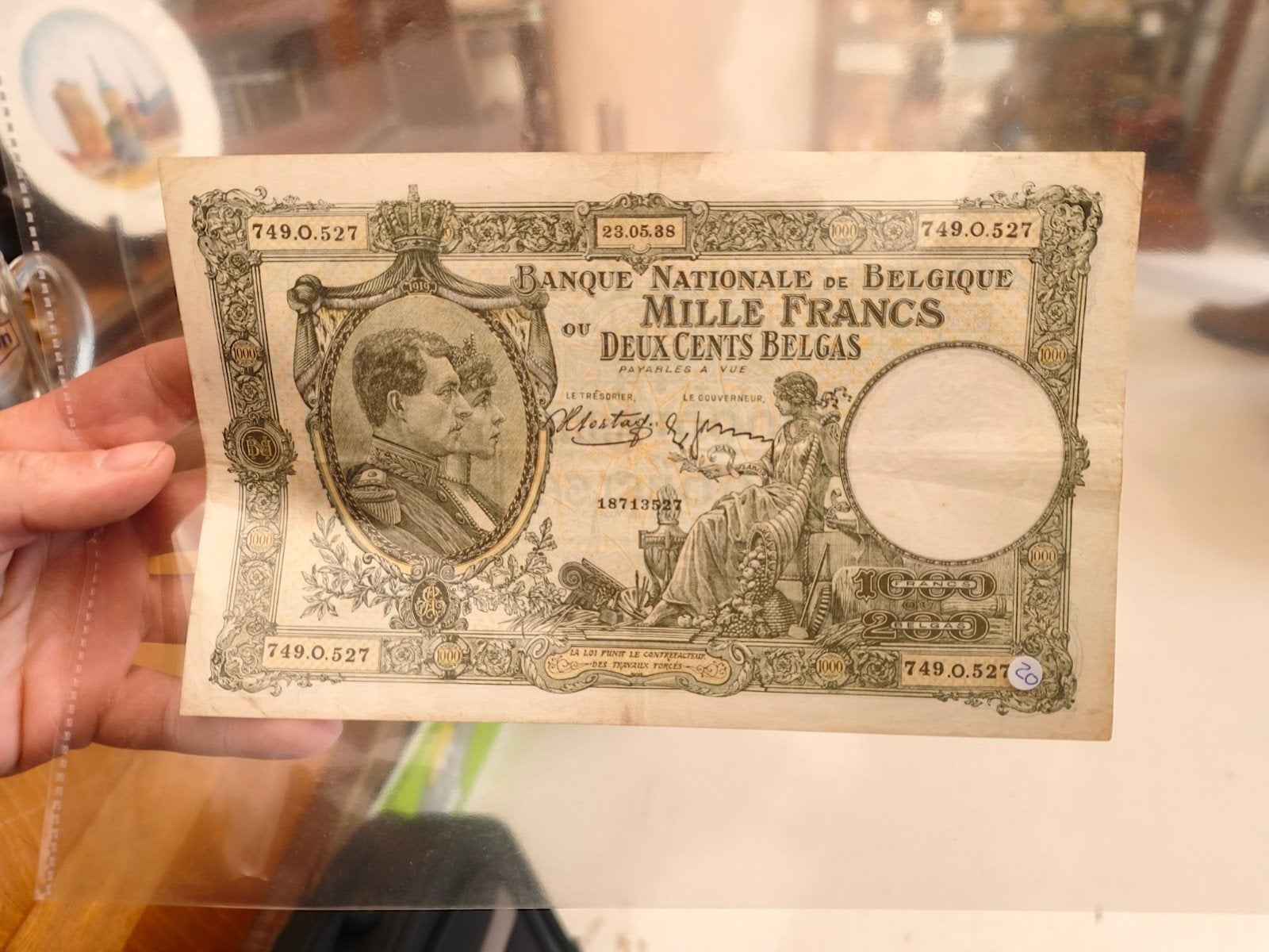 1000 frank België 1938, Timbres & Monnaies, Enlèvement ou Envoi