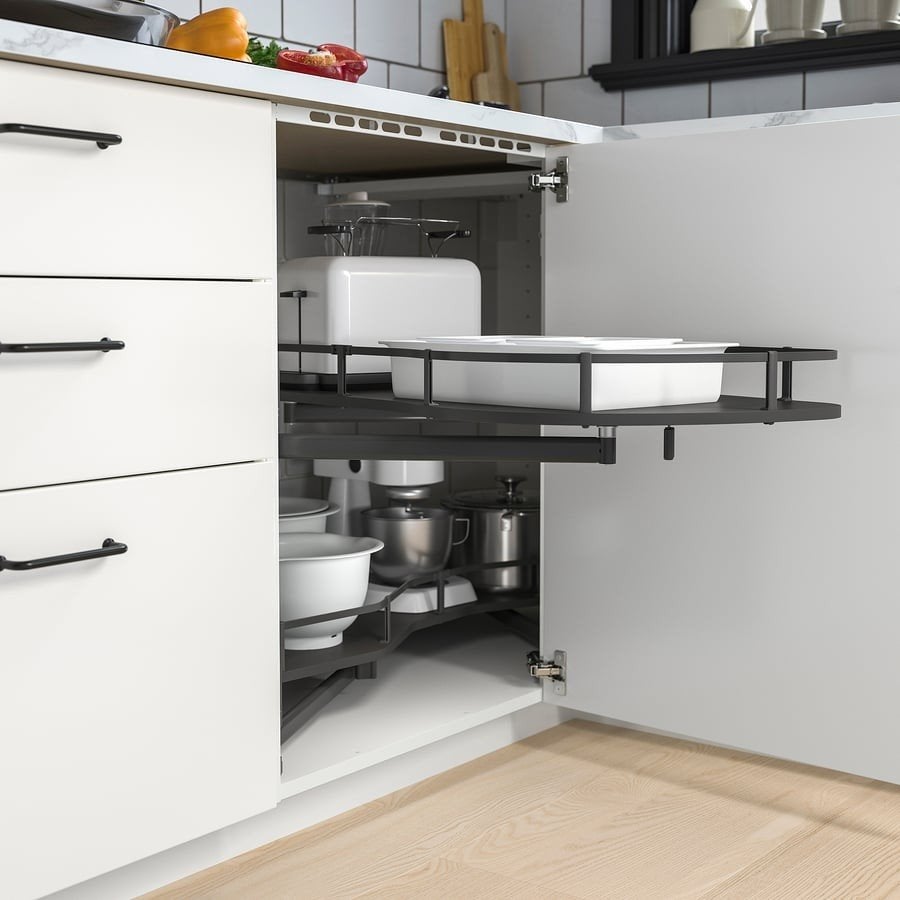 IKEA hoekkast inrichting, Ophalen, Zo goed als nieuw, Grijs, Hoekkeuken