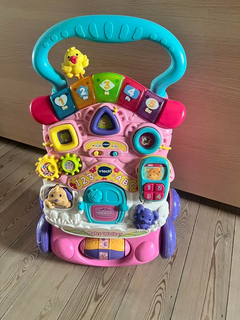 Vtech loopwagentje roos, Ophalen, Zo goed als nieuw, 6 maanden tot 2 jaar